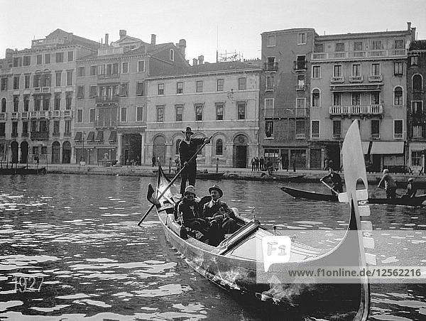 Gondola on the Grand Canal  Venice  1920s. Artist: Unknown