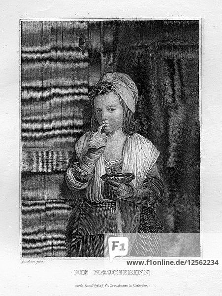 Mädchen beim Essen  um 1833. Künstler: Edouard Schuler