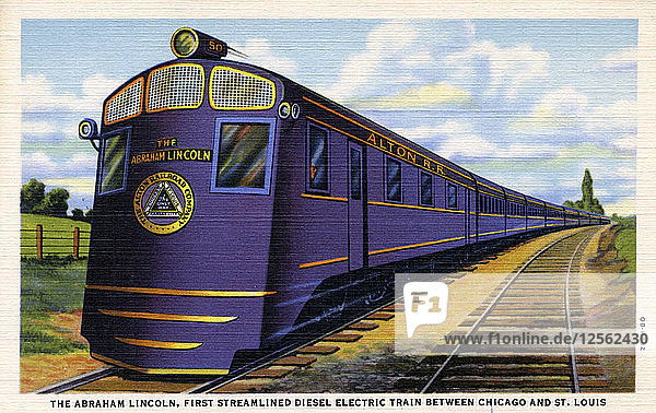 Der Abraham Lincoln  stromlinienförmiger dieselelektrischer Zug  1940. Künstler: Unbekannt