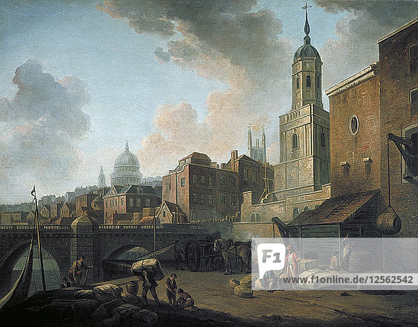 Fresh Wharf  in der Nähe der London Bridge  um 1762. Künstler: William Marlow