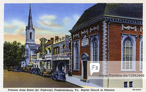 Princess Anne Street  Fredricksburg  Virginia  USA  1940. Künstler: Unbekannt