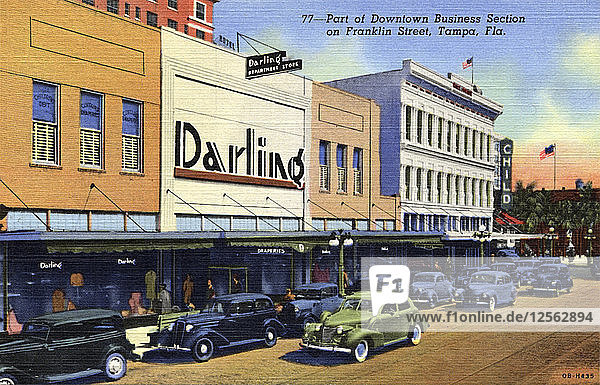 Teil des Geschäftsviertels in der Innenstadt  Franklin Street  Tampa  Florida  USA  1940. Künstler: Unbekannt