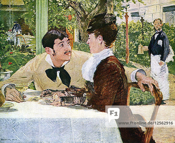Der Garten von Pere Lathuille  1879 (1938).Künstler: Edouard Manet