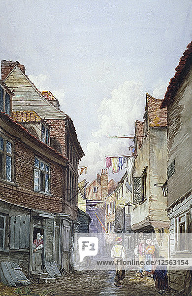 Ansicht von Figuren in der Glean Alley  Bermondsey  London  um 1825. Künstler: W Barker