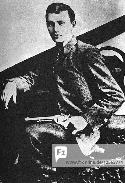 Robert Ford  der Mörder des Geächteten Jesse James  um 1880 (1954). Künstler: Unbekannt
