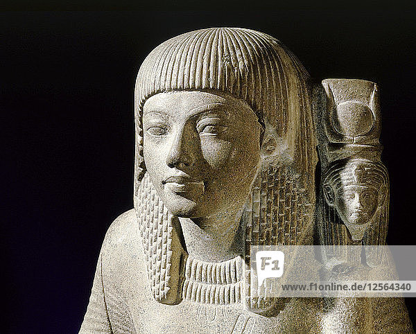 Grüne Breccia-Statuette eines Priesters  Altägypten  späte 18. Dynastie  ca. 1400-1292 v. Chr. Künstler: Werner Forman