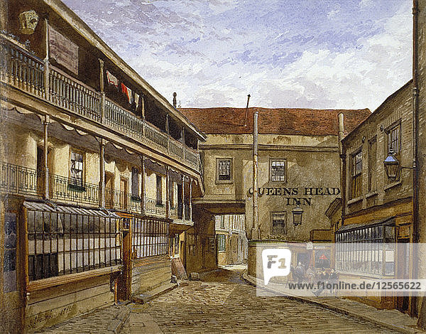 The Queens Head Inn  Borough High Street  Southwark  London  1880. Künstler: John Crowther