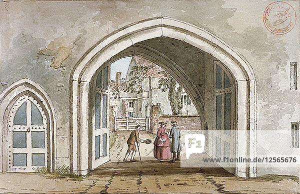 Eingang zum Croydon Palace  Croydon  Surrey  um 1800. Künstler: Anon