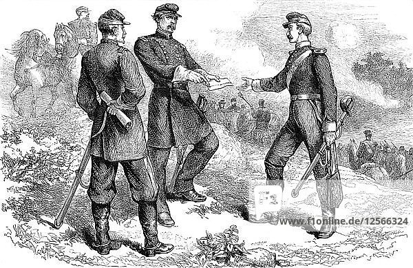 General McClellan in der Schlacht von Antietam  Amerikanischer Bürgerkrieg  1862 (um 1880). Künstler: Unbekannt