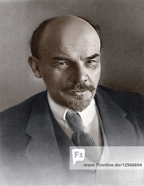 Vladimir Ilyich Ulyanov (Lenin)  Russian Bolshevik revolutionary  c1917. Artist: Unknown