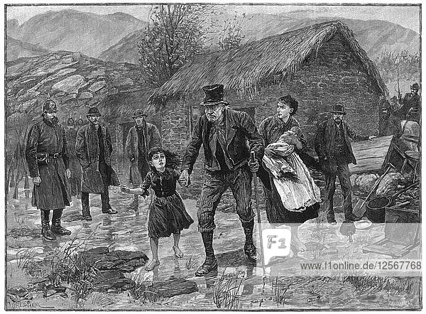 Szene bei einer irischen Zwangsräumung in der Grafschaft Kerry  1887. Künstler: P. Naumann