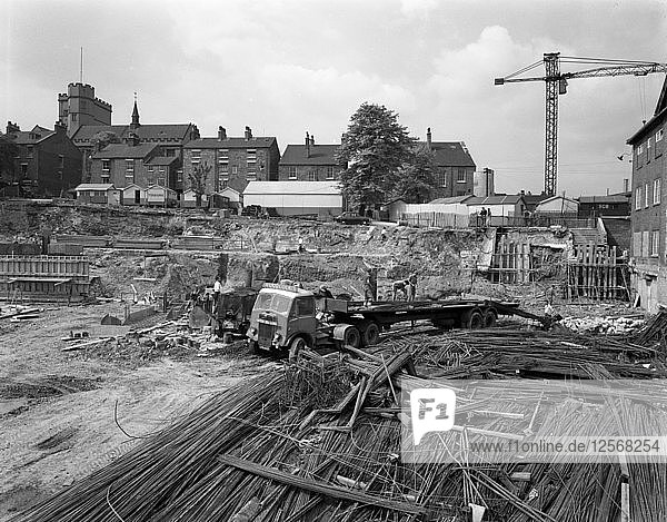 Vorbereitung für Bauarbeiten  Universität Sheffield  South Yorkshire  1960. Künstler: Michael Walters