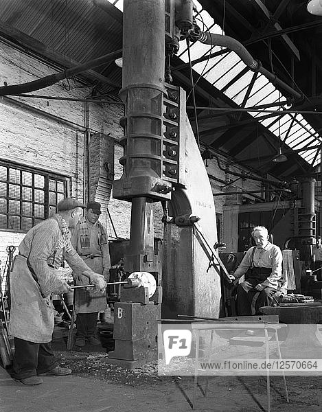 Forging at the foundry of AT Green & Sons Ltd  Rotherham  South Yorkshire  1963. Artist: Michael Walters