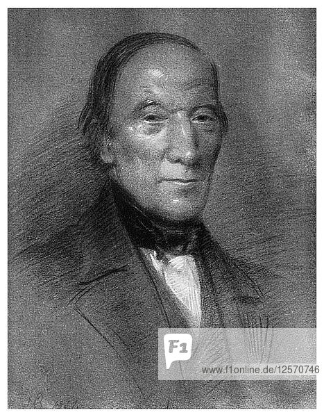 Robert Owen  walisischstämmiger Industrieller  Philanthrop und Sozialist  1851 (1956). Künstler: Unbekannt