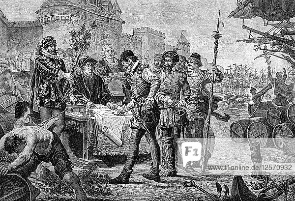 Payment of the ancient fee of the cypress tree Bordeaux France 1453 (1882-1884). Artist: Trichon