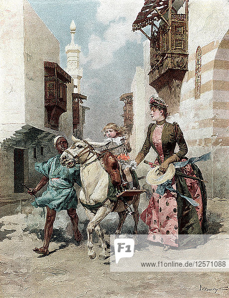 Das ägyptische Viertel auf der Weltausstellung  Paris  1889. Künstler: Unbekannt