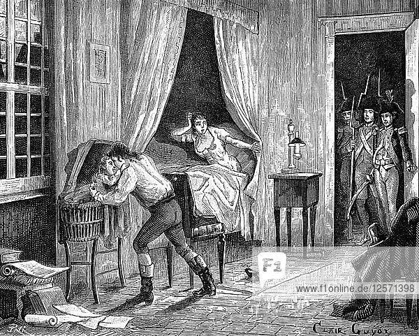 Die Verhaftung von Camille Desmoulins  31. März 1794 (1882-1884). Künstler: Unbekannt