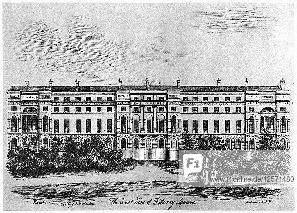 Die Ostseite des Fitzroy Square  London  1807 (1907). Künstler: Unbekannt