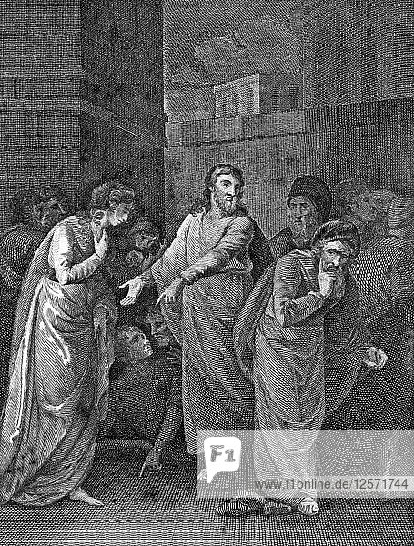 Eine des Ehebruchs beschuldigte Frau  1813. Künstler: Unbekannt