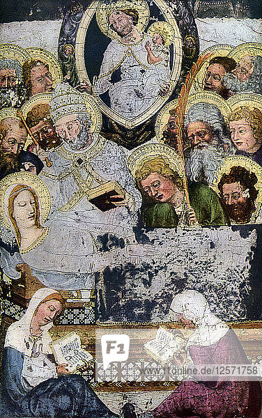 Tod der Jungfrau Maria  um 1360 (1955). Künstler: Unbekannt