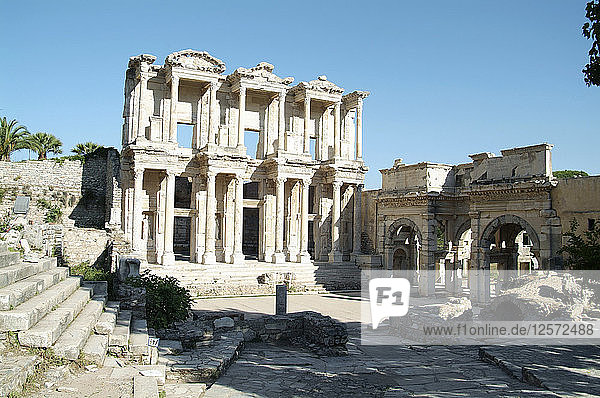 Celsus Library and the Gate of Mithridates  Ephesus  Turkey. Artist: Samuel Magal