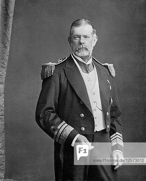 Vizeadmiral Sir John Ommanney Hopkins  britischer Marineoffizier  1896. Künstler: Gebrüder Marsh
