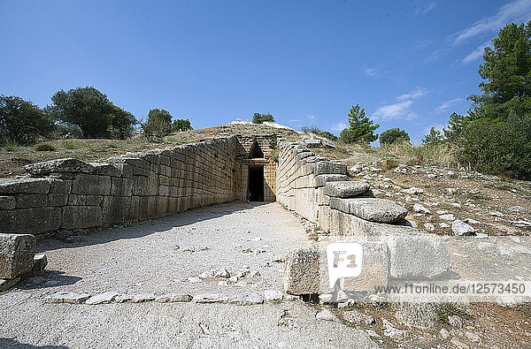 Die Schatzkammer des Atreus (Grabmal des Agamemnon)  Mykene  Griechenland. Künstler: Samuel Magal