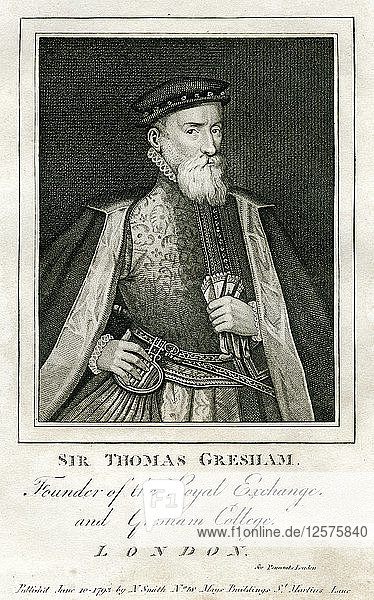 Sir Thomas Gresham  britischer Kaufmann und Financier  16. Jahrhundert (1793). Künstler: Unbekannt