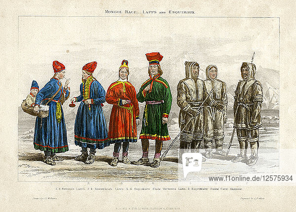 Mongolen  Lappen und Esquimaux  19. Jahrhundert  Künstler: A Portier