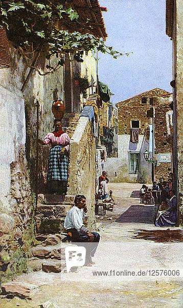 Straßenszene  Taormina  Sizilien  Italien  um 1923. Künstler: Unbekannt