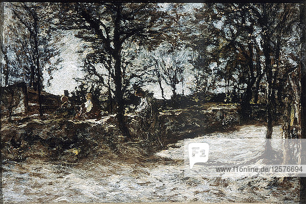 Landscape. Fontainebleau  19th century. Artist: Adolphe Monticelli