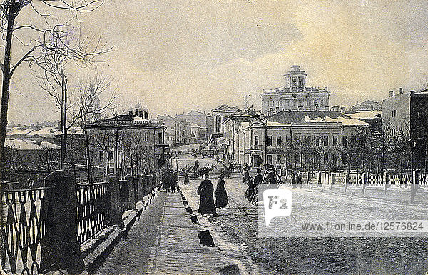 Ansicht der Znamenka-Straße im Winter  Moskau  Russland  Anfang des 20. Jahrhunderts. Künstler: Unbekannt