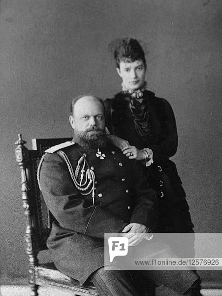Zar Alexander III. und Zarin Maria Fjodorowna von Russland  1880er Jahre. Künstler: Unbekannt