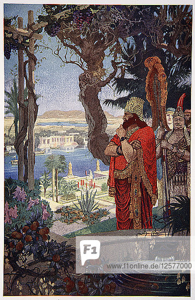Nebuchadnezzar in the Hanging Gardens of Babylon  1915. Artist: Ernest Wellcousins
