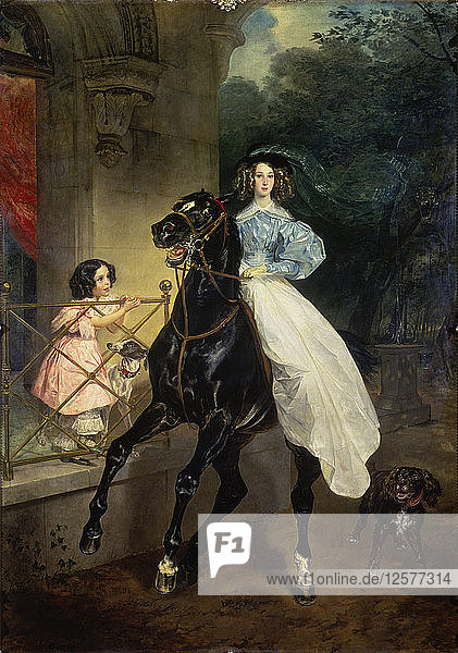 Reiterin  Porträt von Giovanina und Amazillia Pacini  1832. Künstler: Karl Briullov