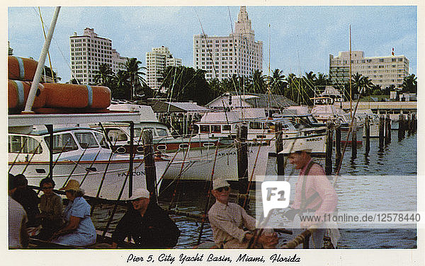 Pier 5  City Yacht Basin  Miami  Florida  USA  1954. Künstler: Unbekannt