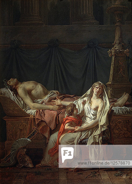 Andromache trauert um Hektor  1783. Künstler: Jacques Louis David