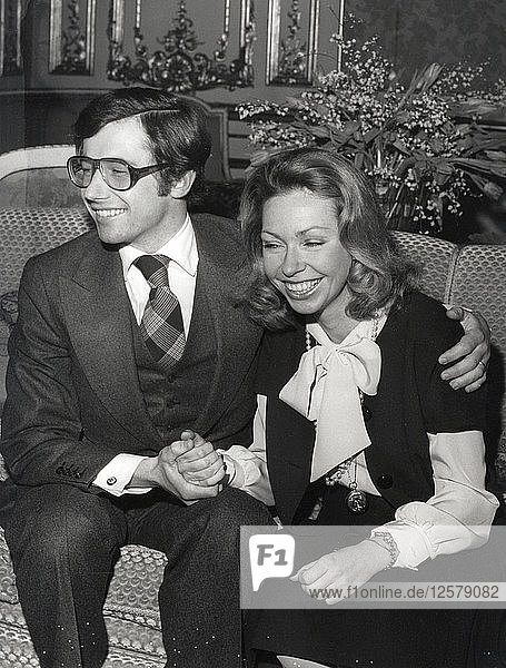 Verlobung von Prinzessin Christina von Schweden und Tord Magnuson  1. Februar 1974. Künstler: Unbekannt