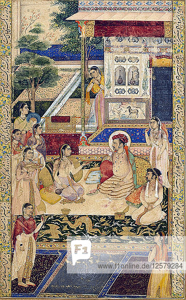 Jahangir and Prince Khurram with Nur Jahan  c1624-1625. Artist: Unknown