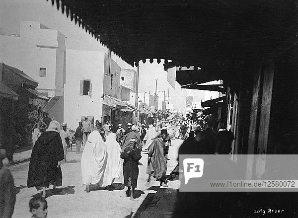 Busy street  Rabat  Morocco  c1920s-c1930s(?). Artist: Unknown