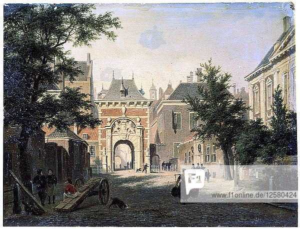 Eine Stadt in Holland  19. Jahrhundert. Künstler: Bartholomeus Johannes van Hove