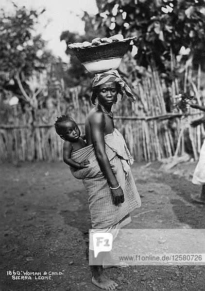 Frau und Kind  Sierra Leone  20. Jahrhundert. Künstler: Unbekannt
