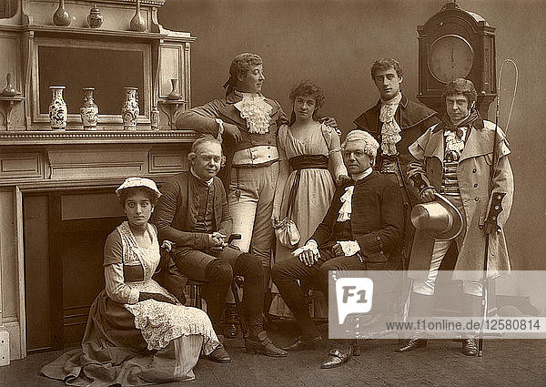 Die Vaudeville Company in The Road to Ruin  im Vaudeville Theatre  London  1886. Künstler: Barraud