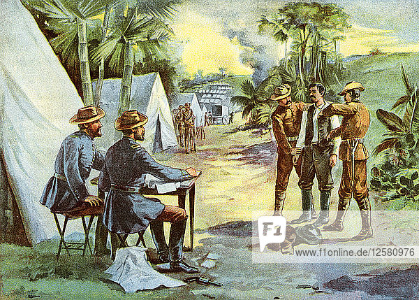 A Spanish spy in camp  Spanish-American War  1898. Artist: Unknown