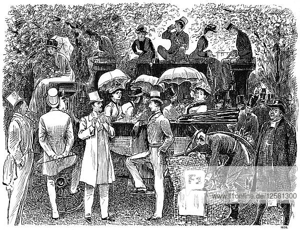 Eine Erinnerung an den Lords Cricket Ground (Eton gegen Harrow)  1878 (1891). Künstler: George du Maurier