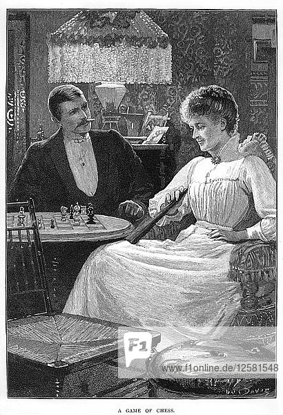 Eine Schachpartie  um 1900-c1910(?). Künstler: Unbekannt