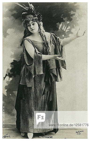 Tiphaine  französische Schauspielerin  Ende 19. oder Anfang 20. Jahrhundert(?). Künstlerin: Unbekannt