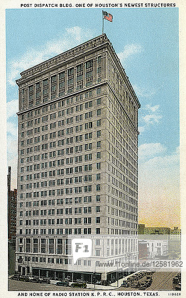 Post-Dispatch-Gebäude  Houston  Texas  USA  um 1926. Künstler: Unbekannt