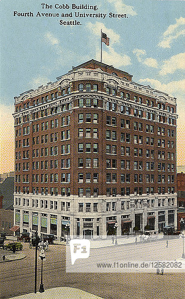 Das Cobb Building  Fourth Avenue und University Street  Seattle  Washington  USA  1911. Künstler: Unbekannt