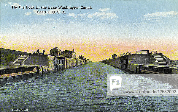 Große Schleuse  Lake Washington Ship Canal  Seattle  Washington  USA  1916. Künstler: Unbekannt